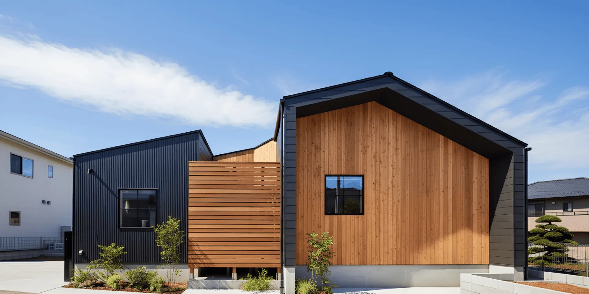 ガルバリウム×レッドシダーが映える、平屋の住まい