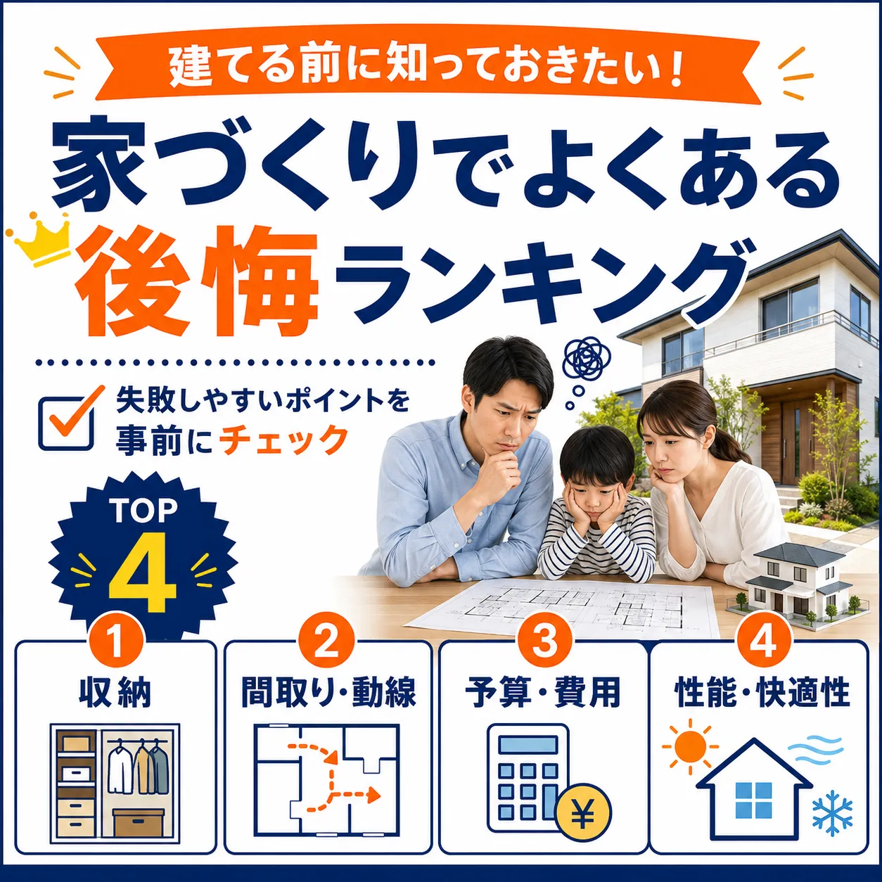 家づくりでよくある後悔ランキング｜建てる前に知っておきたい失敗ポイント