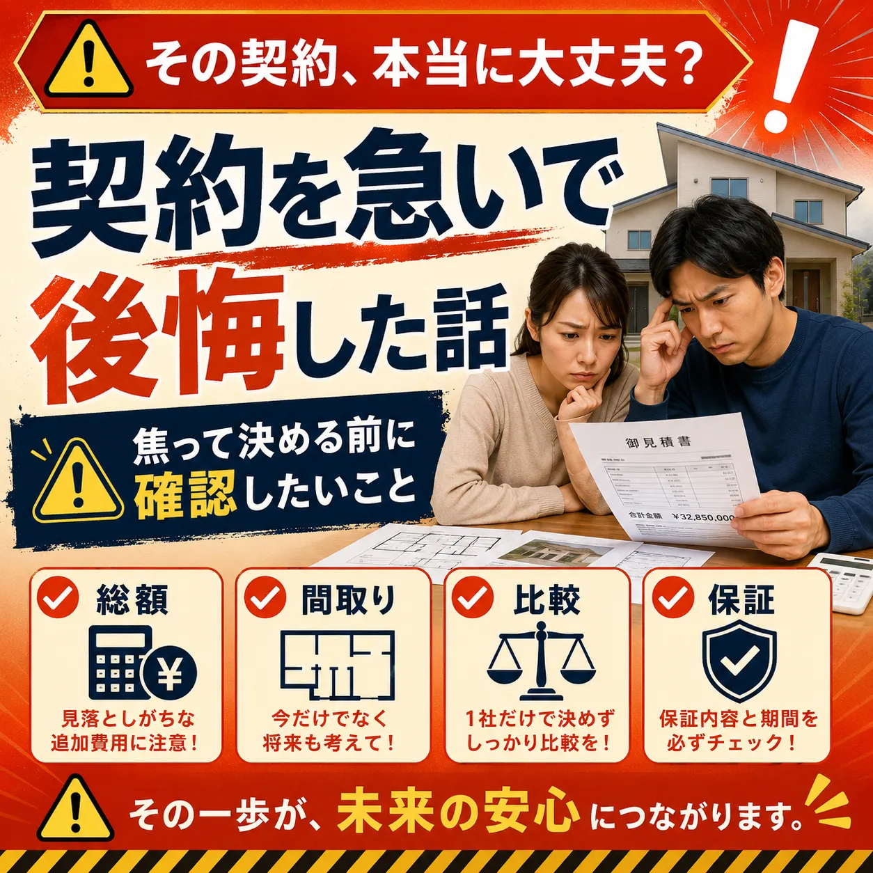 契約を急いで後悔した話|家づくりで焦って決める前に確認したいこと