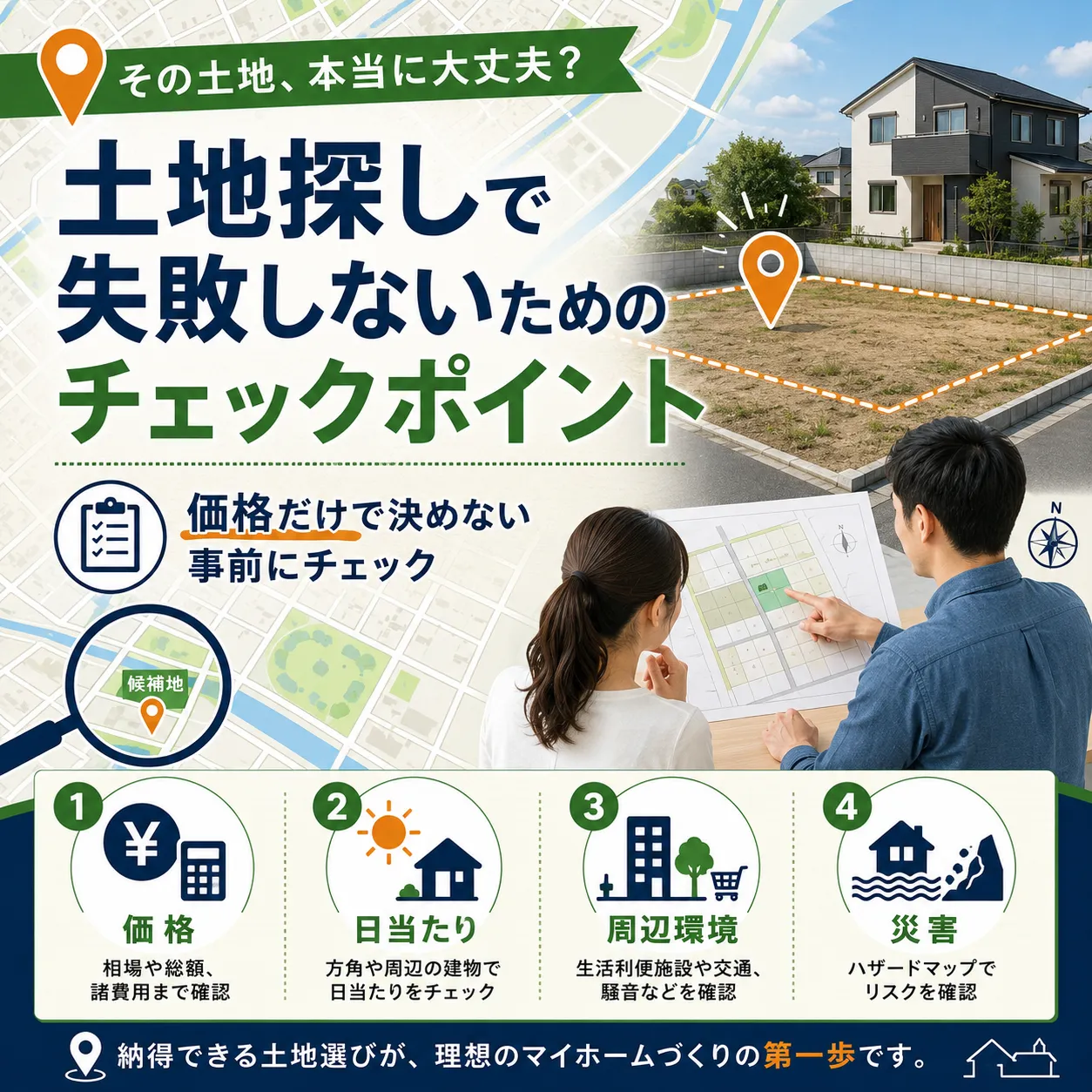 土地探しで失敗しないためのチェックポイント|家を建てる前に確認したいこと